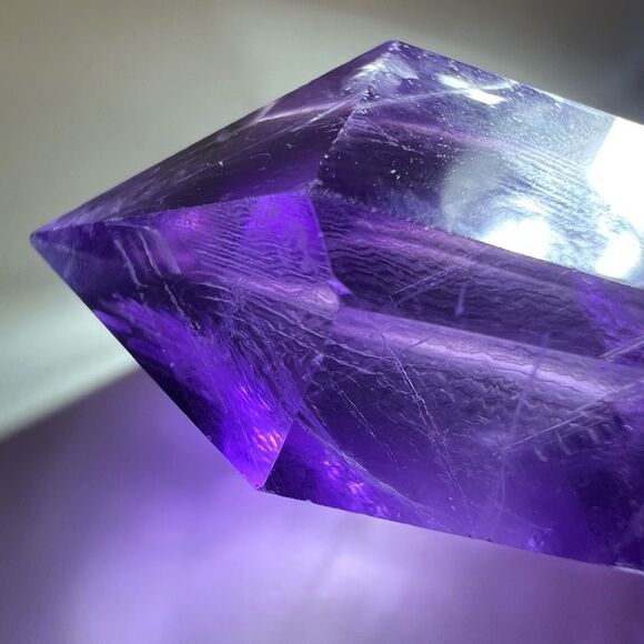 Amethyst Crystal Scepter Meditation Wand  with Unique Fingerprint Inclusions (4) - Picture 15 of 16